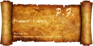 Pummer Fanni névjegykártya